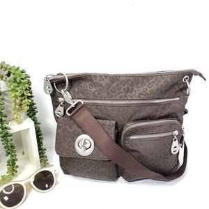 Baggalini Brown Leopard Print Crossbody Bag